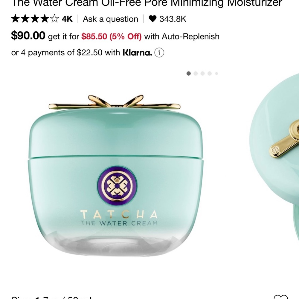 BNIB Tatcha Water Cream 50ml - Picture 2 of 3